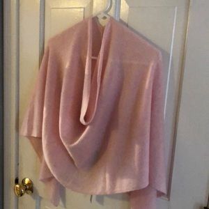 Pink cashmere poncho